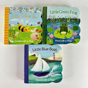 Lift-a-Flap Board Book Bundle-Lot of 3-Bee, Frog, and Blue Boat-Cottage Door